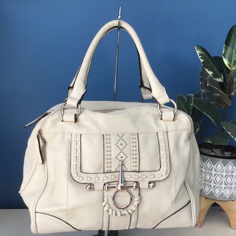 Faux leather shoulder bag